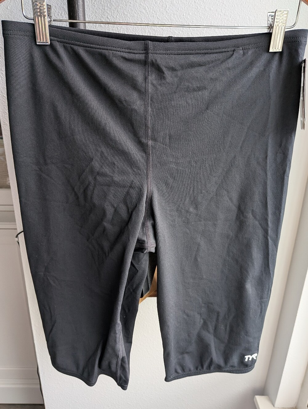 TYR Durafast One Men's Jammer Swim Suit Size 38 Black NWT SDUR7A